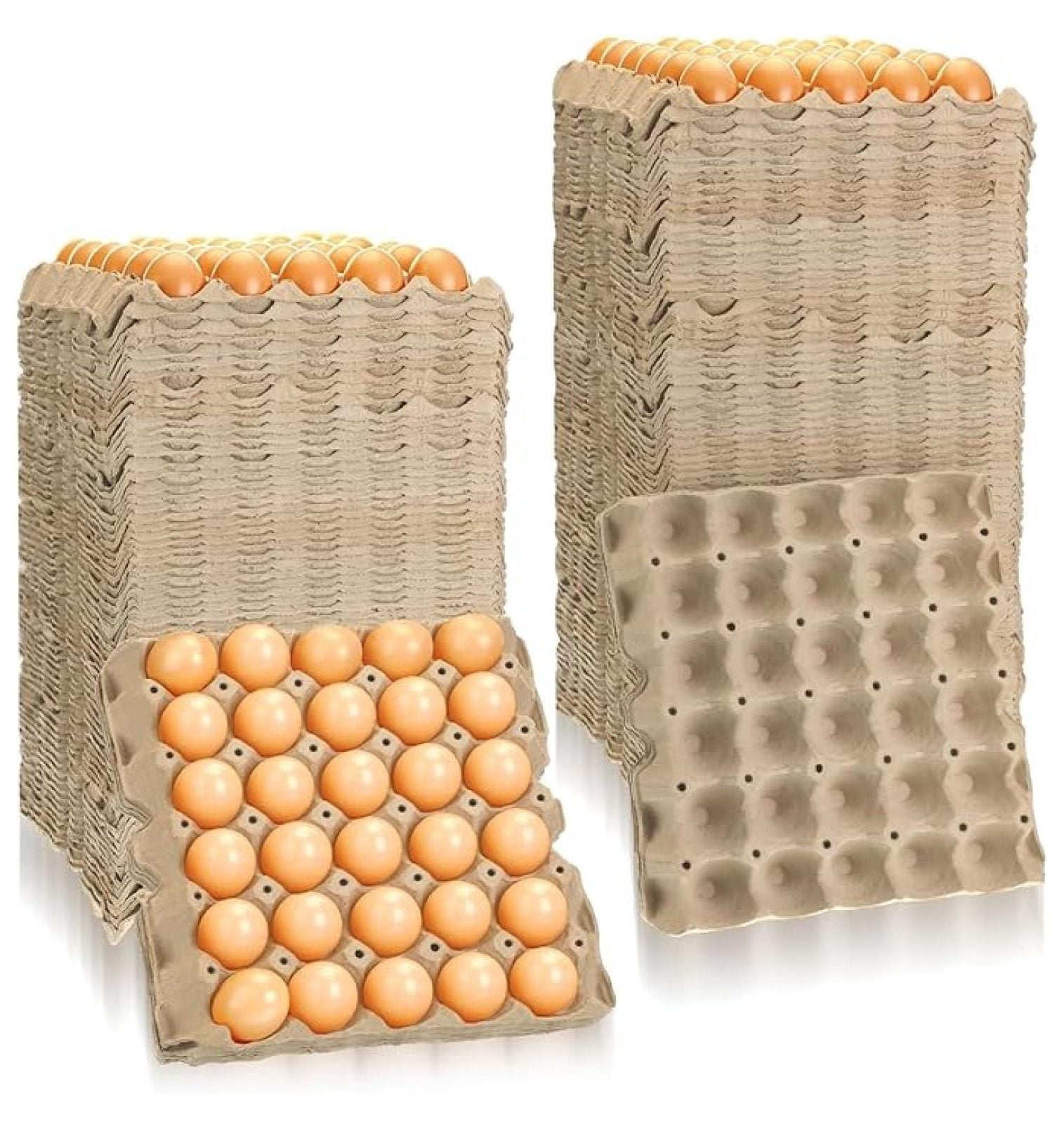 130 Pack Egg Cartons Crates Bulk - 30 Cell Pulp Fiber Egg Flats Reusable Stackable Cardboard Tray for Home Storing Packing Roach Colony Soundproofing