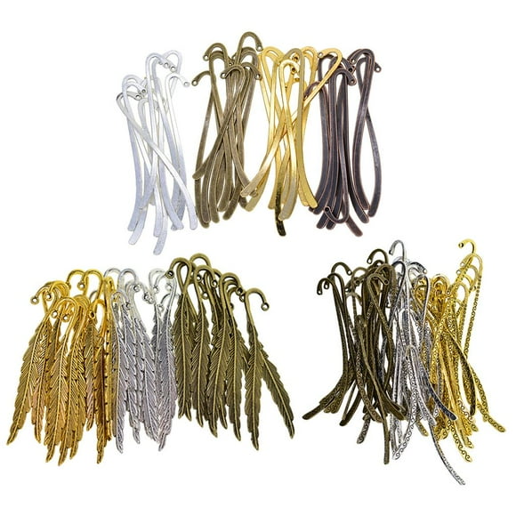 130 Pack Metal Bookmarks Bookmarkers Beading Hook Bookmark Clip School office bookshelf Markers Bulk for Beading DIY Jewelry Making Craft Supplies