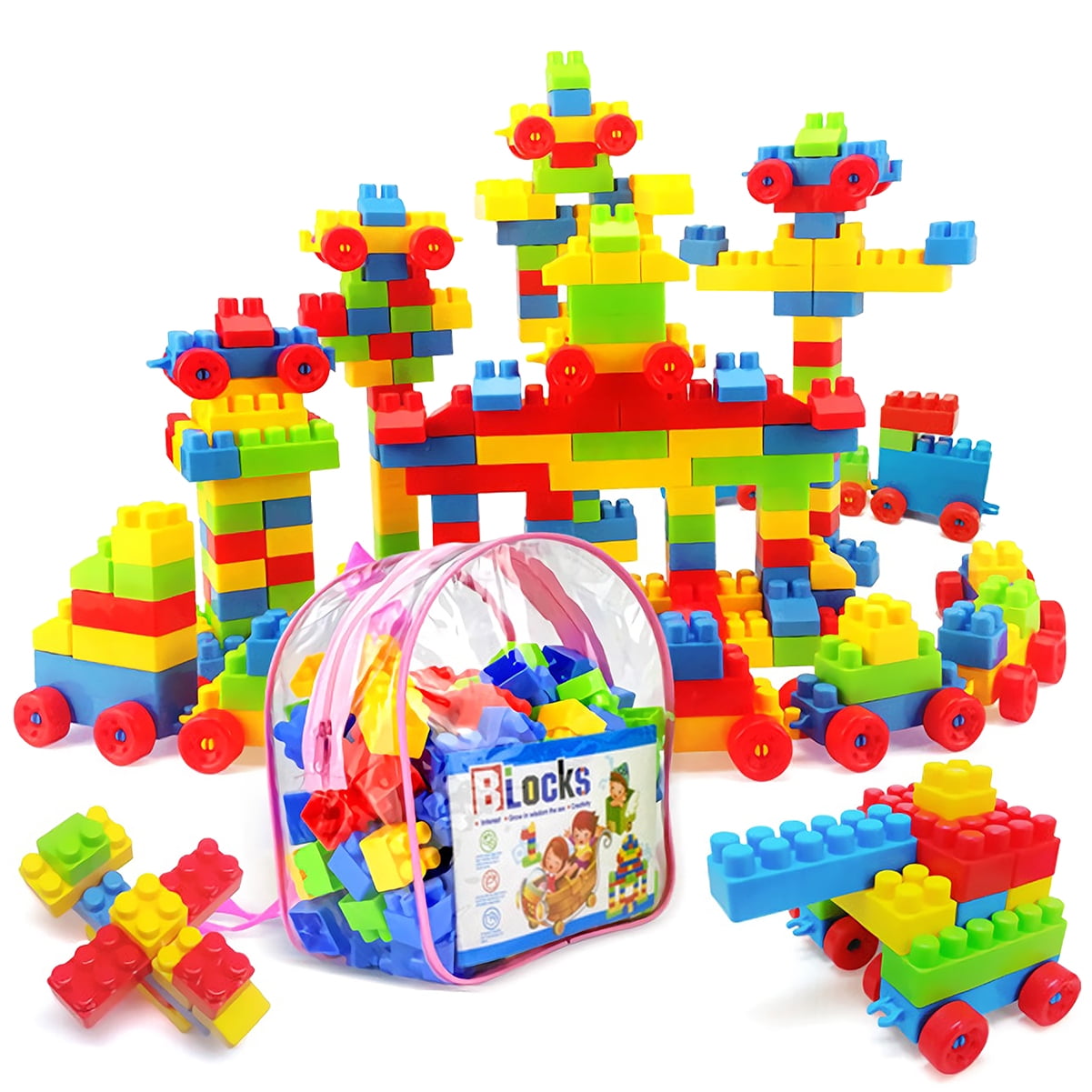 Top Bright Wooden and Plastic Building Blocks Set for Toddlers,Baby Blocks, Size: One Size