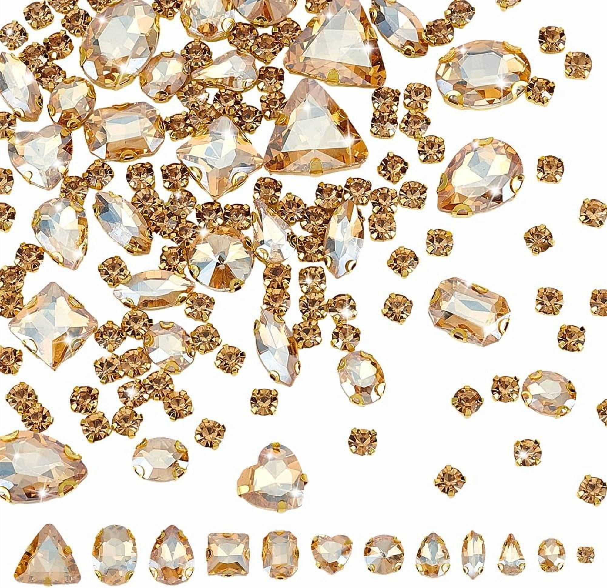 50pc Mixed Shape Acrylic Flatback Rhinestones - Sew On Crystal Beads For Crafts & DIY