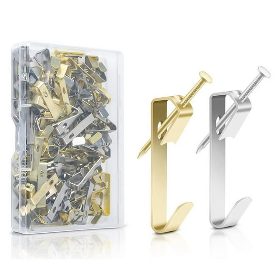 130 Pcs Picture Hangers Kit - 30Lb Multipurpose Picture Hanging Hooks Kit Drywall Wooden Wall Picture Hanging Nails