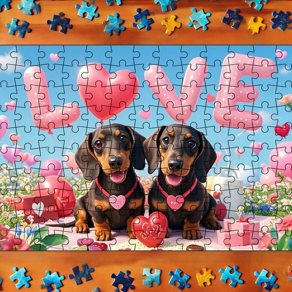 130 Piece Valentine's Day Themed Puzzle Set for Couples and Families - and Puzzle for and Game Nights