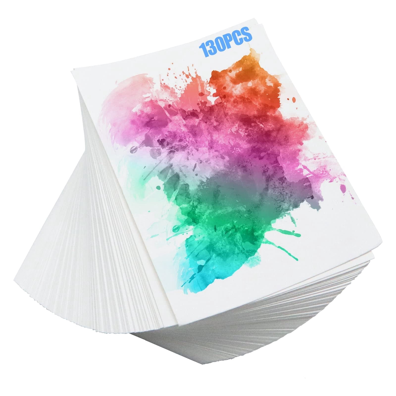 ZYNERY Watercolor Paper, Heavyweight 300g Cotton, 130 Sheets, 5 x 7 Inch, White