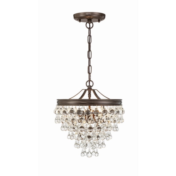 130-VZ Crystorama Lighting Calypso - 3 Light Pendant in Traditional and Contemporary Style - 13 Inches Wide by 14.5 Inches High-Vibrant Bronze Finish