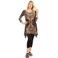 thumbnail image 1 of 1300-03-S Marlene Women Tunic, Brown - Small, 1 of 1