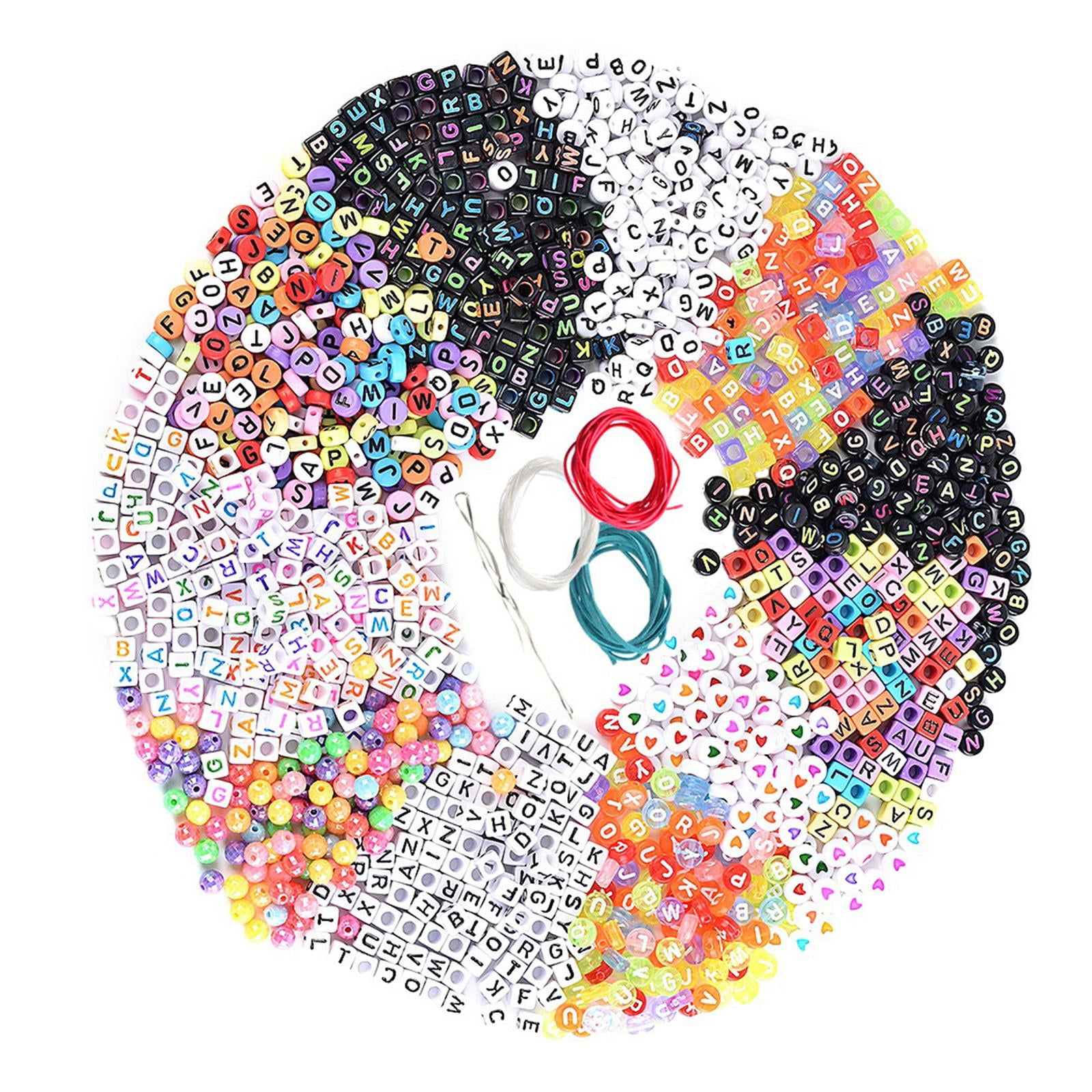 1300 Colorful Alphabet Beads Acrylic Letter Bead Jewelry Making Sewing