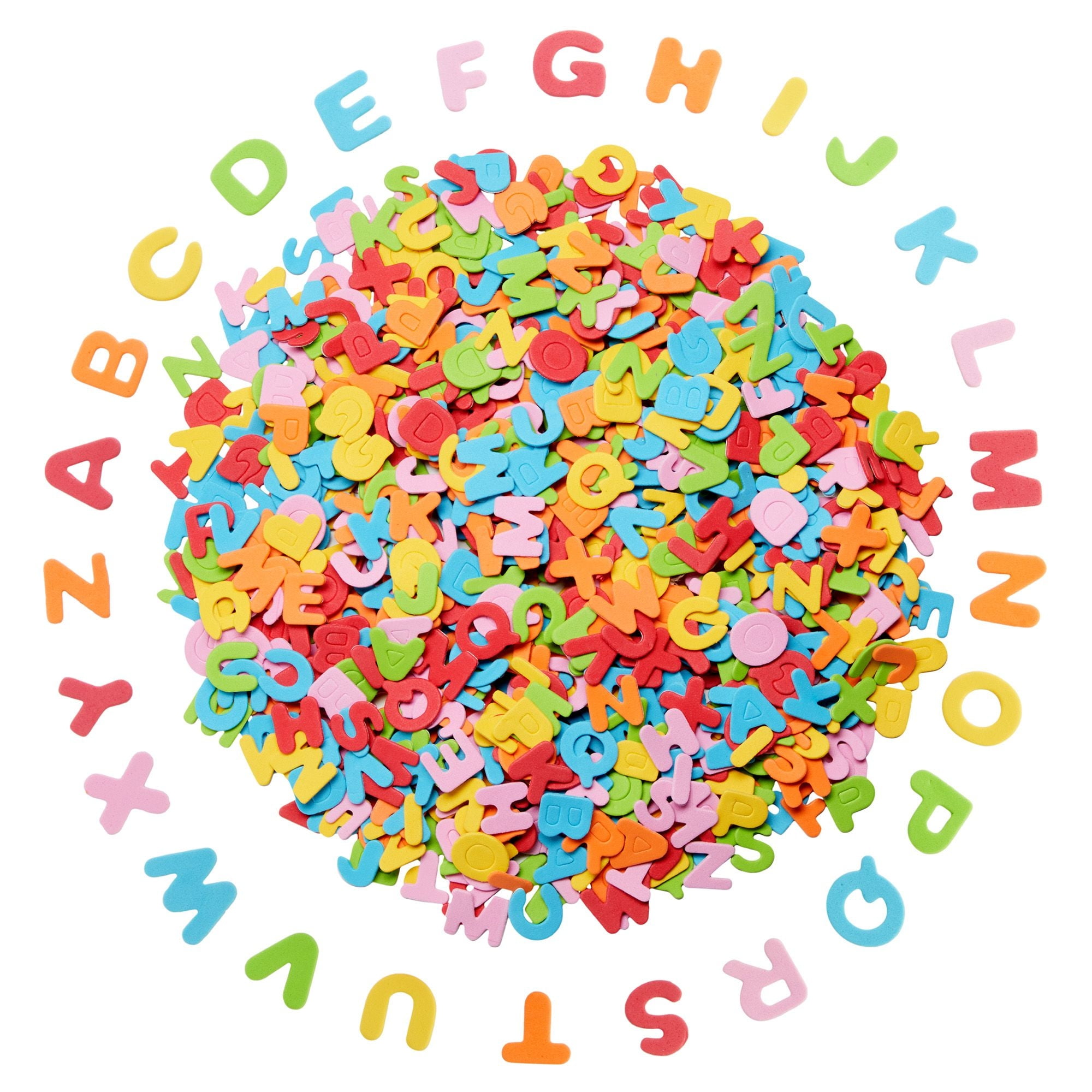 1300 Pieces Small Foam Letters Stickers for Crafts, 50 Sets of 0.87  Self-Adhesive A-Z Alphabet Letters (6 Assorted Colors) 