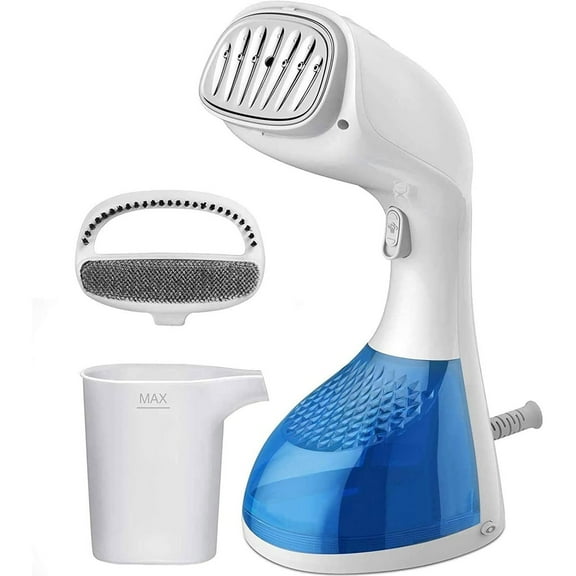 1300-Watt Handheld Steamer, Fast Heat-up Portable Garment Wrinkle Remover for Travel and Home Use, Large Detachable Water Tank, Exact Measure Filler Cup and 2 in 1 Brush Included