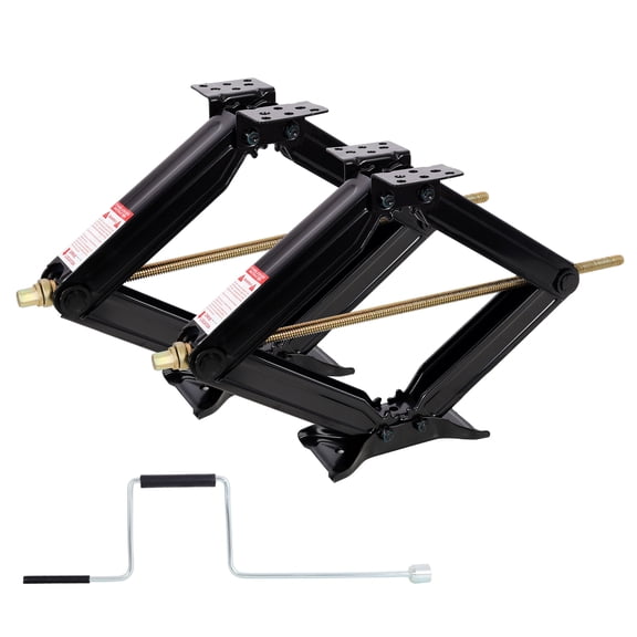 13000 lbs RV Scissor Jacks, 24 in RV Stabilizer Leveling Scissor Jacks, Set of 2, Heavy Duty Stabilizer Jack with Crank Handle,Black color