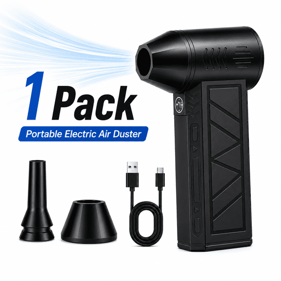 130000 RPM Cordless Air Duster, 3 Speeds and LED Light, Usb-C
