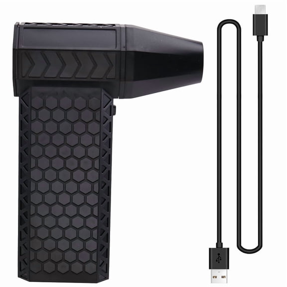130000RPM Turbo Fan Jet Wind Speed 52m/S Portable Air Blower 3 Speed Adjustable BBQ Powerful Blower Keyboard Cleaning,1 x fan 1 x USB Cable,Black