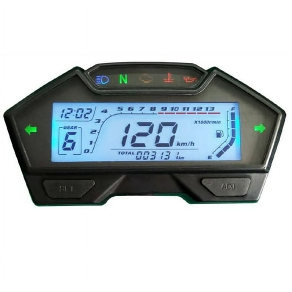 13000RPM 9-16V Motorcycle LCD Digital Speedometer Odometer Gear Indicator Meter