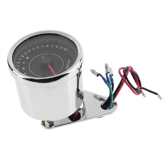 13000RPM Motorcycle Tachometer LED Gauge Meter Instrument DC 12V Chrome