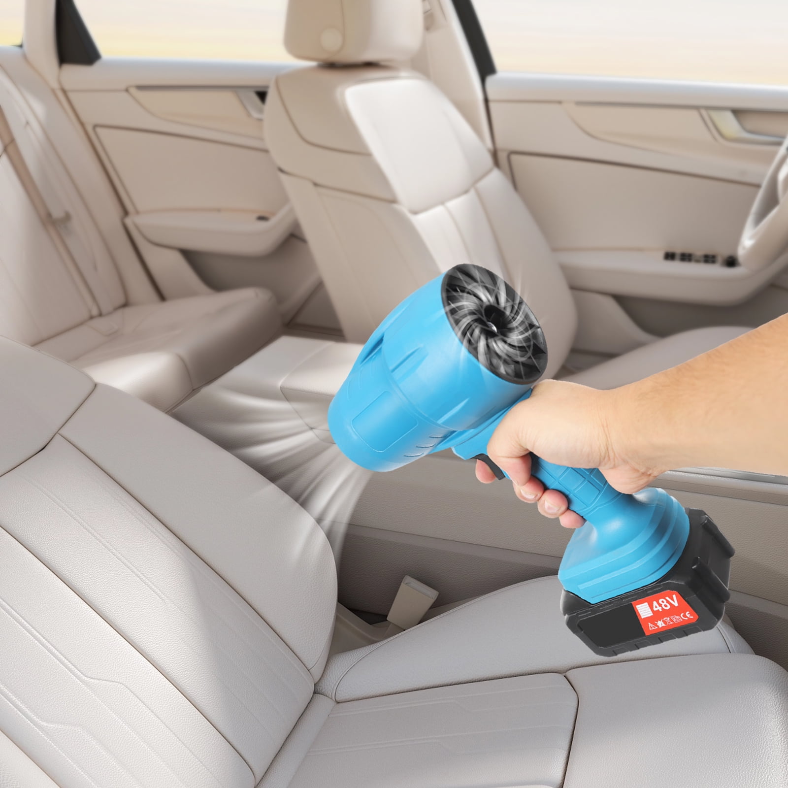 13000mAh 14.5*8.5*22cm Car Vacuum Cleaner Air Blower Wireless Handheld Rechargeable Mini ABS Blue