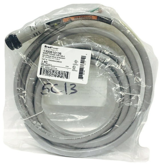 1300610136 Power Portable MC4-Pole Male Straight 16/4 Gray PVC Cale