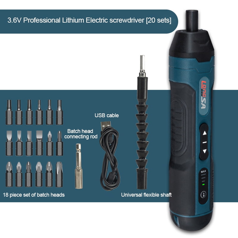 1300MAH Rechargeable Cordless Electric Screwdriver Set 3.6V Power Screwdrivers Drill 4 Torque Screw Driver Household Repair Tool