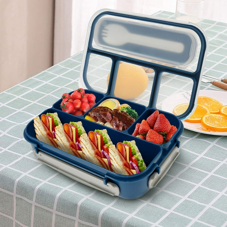 4-Compartment 1.3L Lunch Box For Kids Adults Picnic Bento Storage Food Box