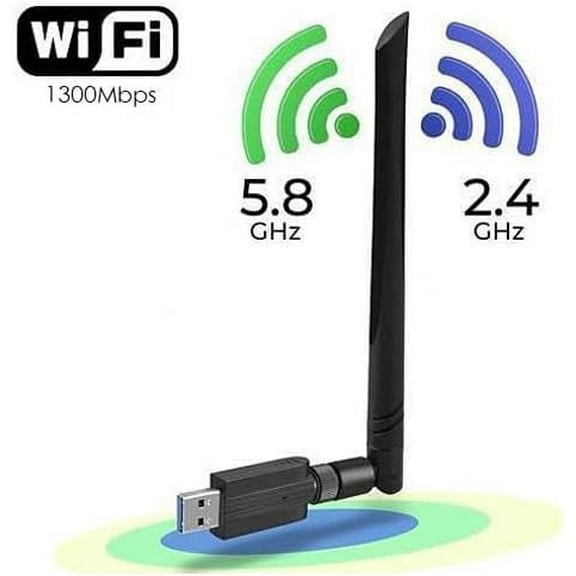 Giizhmy 1300Mbps USB Dual-Band Wi-Fi Adapter for PC, New