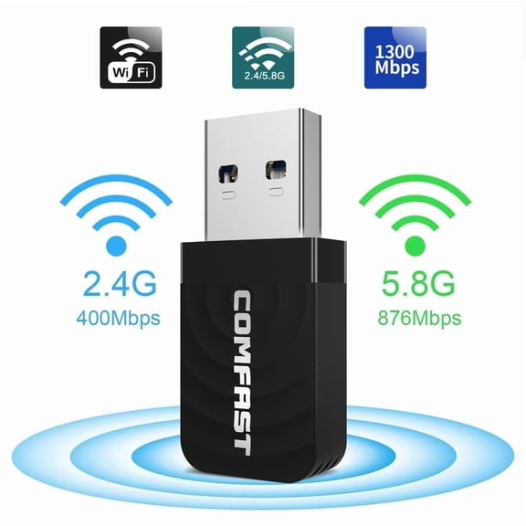 1300Mbps Usb Network Wifi Adapter Card 5Ghz Usb3.0 Lan Ethernet Wi-Fi Dongle Antenna Dual Band Wifi Adapter for Laptop Desktop