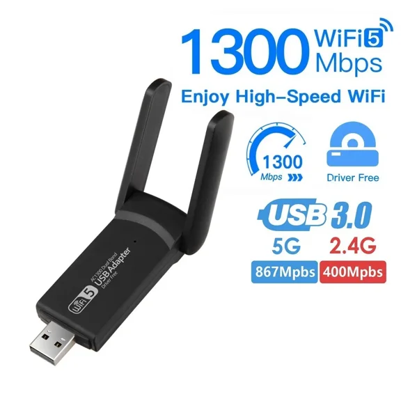 BUTTERFLY- 1300Mbps Usb3.0 Wifi Adapter Dual Band 2.4G 5Ghz Wireless Ethernet Network Card