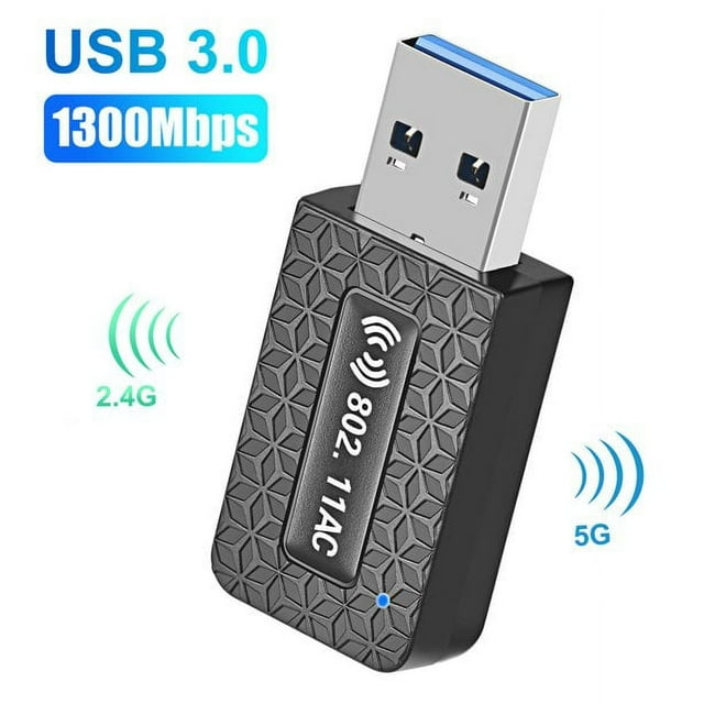 1300Mbps WiFi USB Adapter for PC, USB 3.0 WiFi Dongle, Dual Band 5Ghz ...