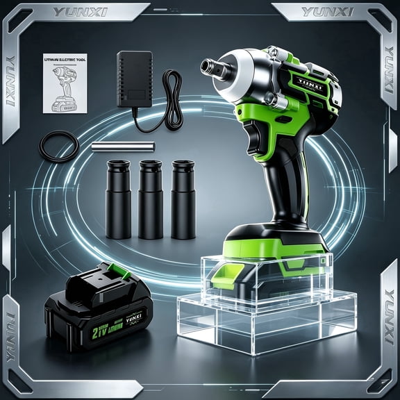Heavy Duty Brushless Cordless Impact Wrench, High Torque Tool with Variable Speed Control