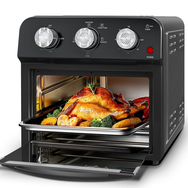 Plum Chef 13QT Air Fryer Large Capacity Toaster Oven Countertop with Digital Recipe Black 1500W