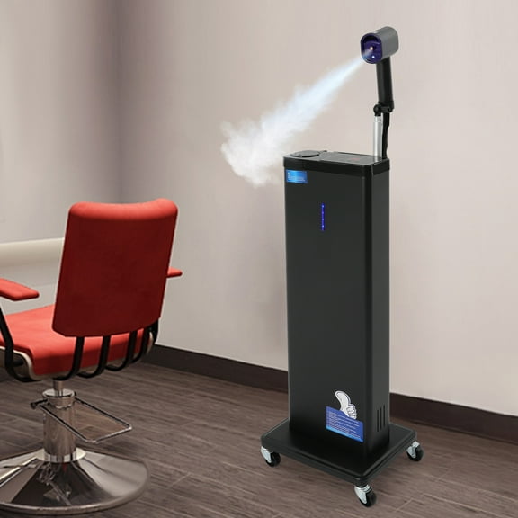 1300W 32*21.5*79cm Standing Hair Steamer Black Nano Hair Steamer for Hair Salons Home Beauty Treatments