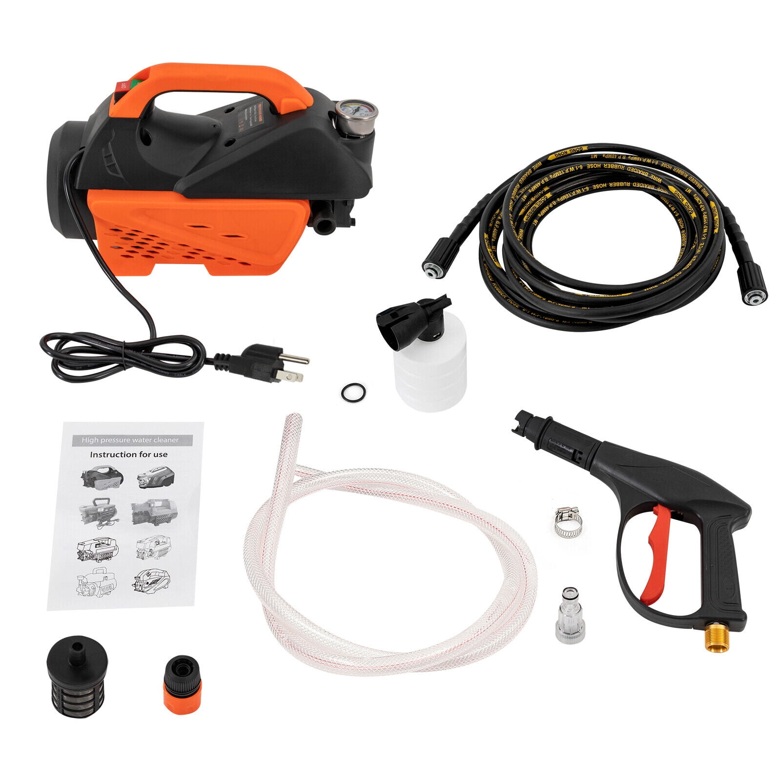 BE X-1520FW1ARH 110Volt 20Amp Electric Pressure Washer Wall Mount Frame  1500psi 2gpm AR Pump