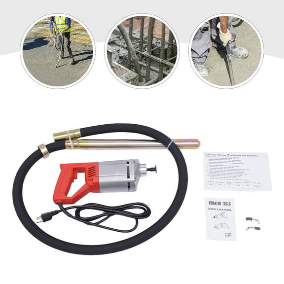 1300W Electric Concrete Vibrator W/ 6.6Ft Rod to Remove Air Bubbles Level Cordless Vibrating 110v