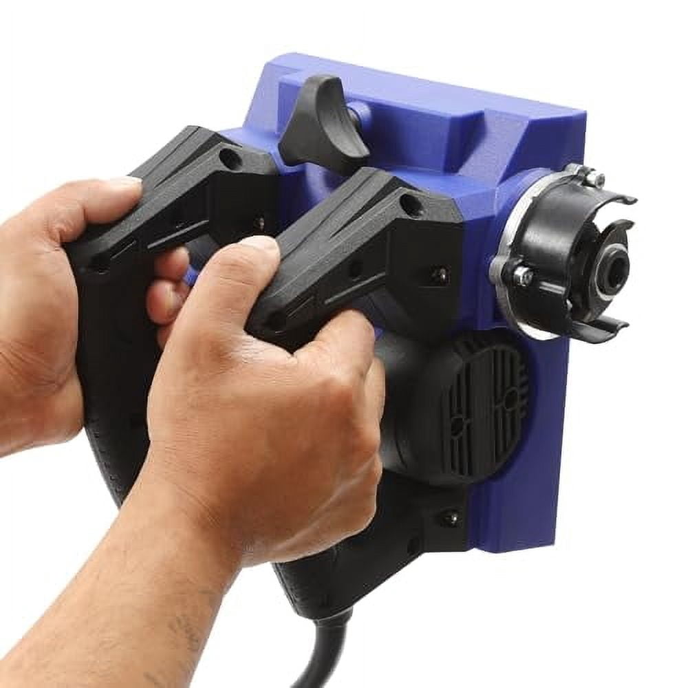 1300W Electric Wall Planer Handheld Power Planer Wall Machine Planing Depth 1-4mm for Drywall and Plaster with 21 Blades (Black, Blue)