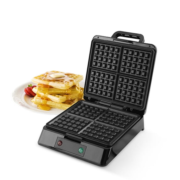 1300W Electrica Pancake Maker, Extra Deep Belgian Waffle Maker with Lock Lid, 4-Slice Non Stick Waffle Iron Stainless Steel, 1" Thick Fluffier Waffle, Auto Temperature Control, Waffle Maker Family