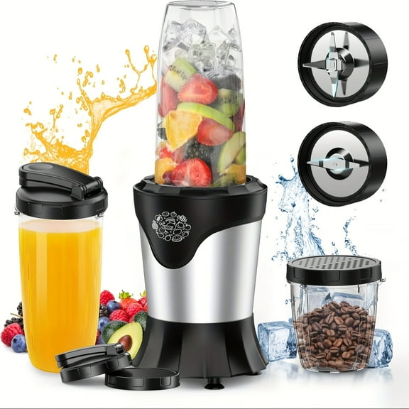 1300W Portable Personal Blender - 2*27oz To-Go Cups & Lids, Ice-Crushing for Shakes/Smoothies/Frozen Drinks, Durable Countertop Mixer