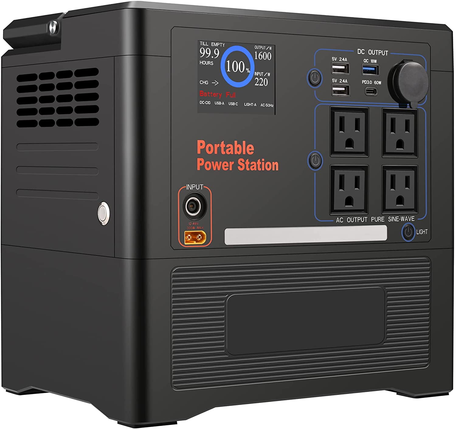  JustNow Portable Power Station 110V/630W(Peak 900W