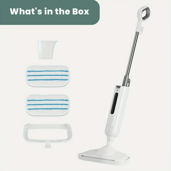 1300W Steam Mop for Hardwood Floors - 30s Heat-Up, 180° Swivel, 11.16oz Tank, Carpet Glider + 2 Washable Pads for Carpet/Laminate/Tiles