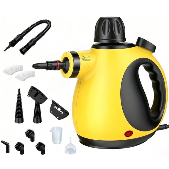 1300W pressurized handheld steam cleaner, 11 accessories suitable for any household scene, kitchen, living room, car, oil pollution