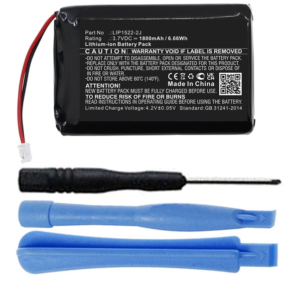 1800mAh LIP1523 LIP1522-2J Battery Replacement for Sony Playstation 4 PS4 Dualshock 4 Controller (CUH-ZCT2 and CUH-ZCT2U - 2016 and Newer Models Only)