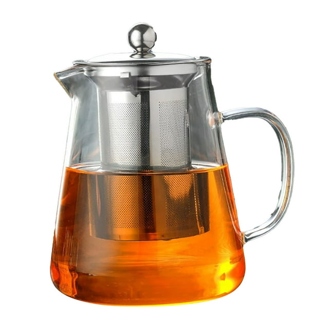 1300ml Glass Teapot, Heatproof Clear No Dripping Blooming Tea Pot with