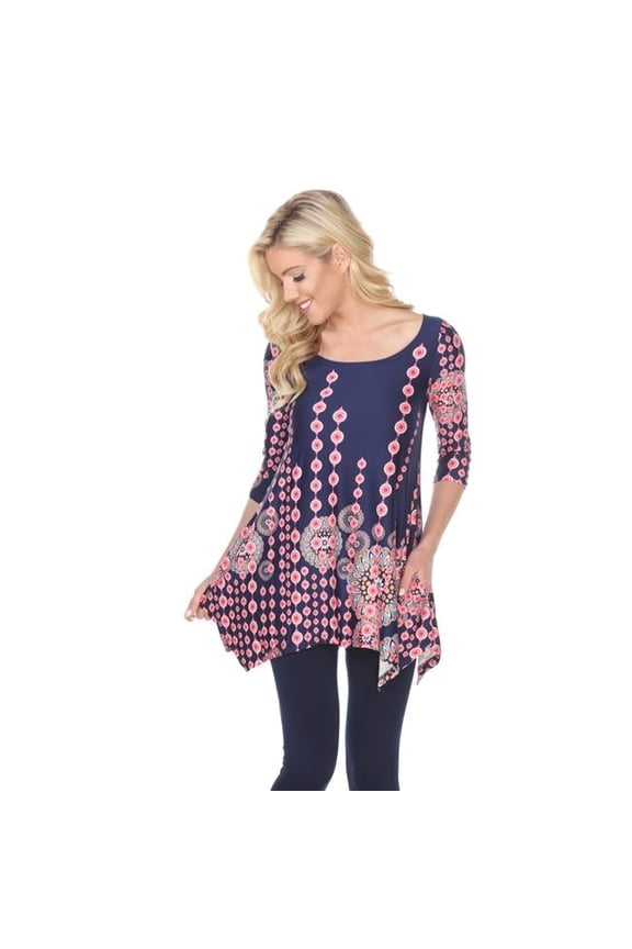1301-43-L Rella Tunic Top - Navy, Large
