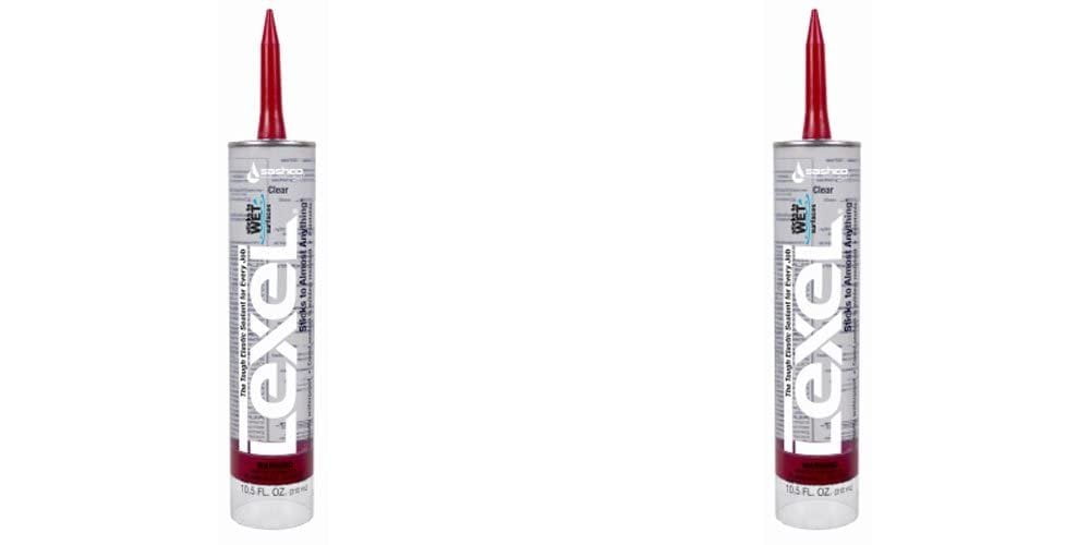 Sashco 13010 Lexel Adhesive Caulk - Clear 10.5oz (3 Pack), Waterproof & Flexible Sealant