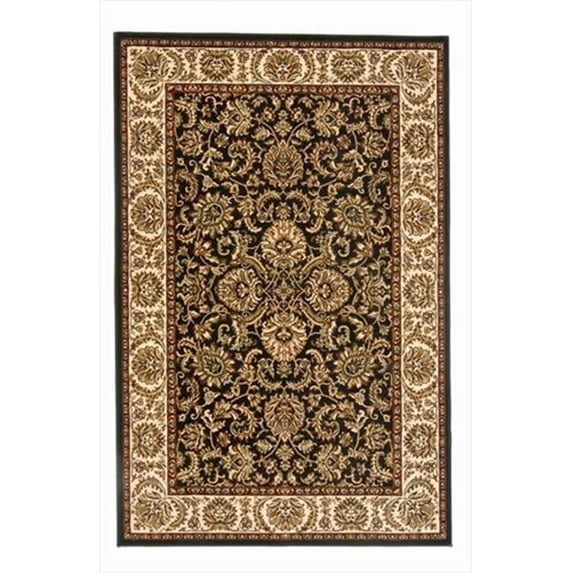 1305-1121-BLACK Noble Rectangular Black Traditional Italy Area Rug, 5 ft. 5 in. W x 8 ft. 3 in. H