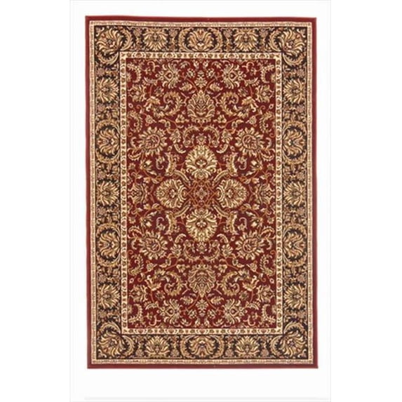 1305-1131-BURGUNDY Noble Rectangular Burgundy Traditional Italy Area Rug, 5 ft. 5 in. W x 8 ft. 3 in. H