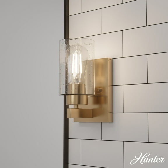Hunter - Hartland 1-light Alturas Gold, Small Sconce Light, Dimmable, Transitional Style, for Bedrooms, Dining, Living Rooms - 13072