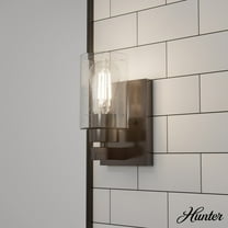 Hunter - Hartland 1-light Noble Bronze, Small Sconce Light, Dimmable, Transitional Style, for Bedrooms, Dining, Living Rooms - 13073