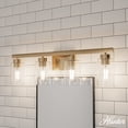 thumbnail image 1 of Hunter - Hartland 4-light Alturas Gold, Medium Size Vanity Light, Dimmable, Transitional Style, for Bedrooms, Dining, Living Rooms - 13081, 1 of 6