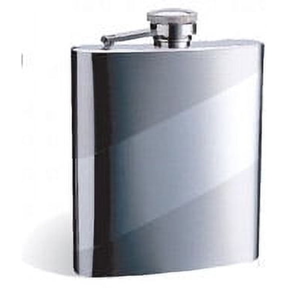 1308YB-05 Two-tone diagonal stripe flask, 8 Oz, stainless steel