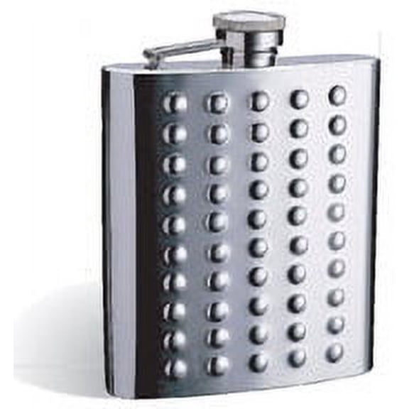 1308YB-E82 punk flask with studs, 8 Oz, stainless steel