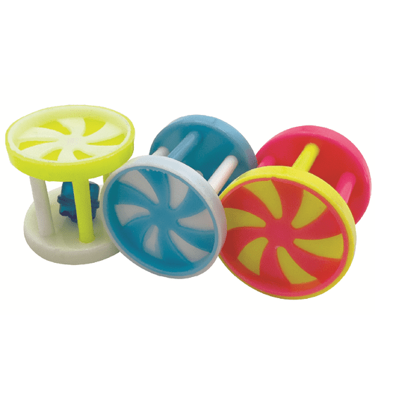 1309 Rolly Cages Bird Foot Toy Set with Colorful Rolling Cage and Bell - Individually packed by Impeckable Bird Toys Great for Budgies, Parrotlets, Lovebirds and Small Pet Bir