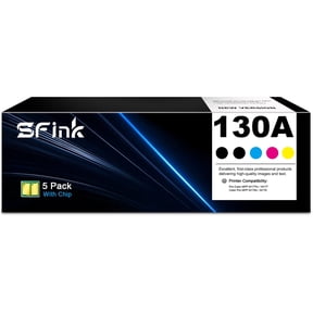 130A 5 Pack Toner Cartridges(2Black Cyan Yellow Magenta)Compatible for HP130A CF350A CF351A CF352A CF353A for Color Laserjet Pro MFP M176n M177fw Printer
