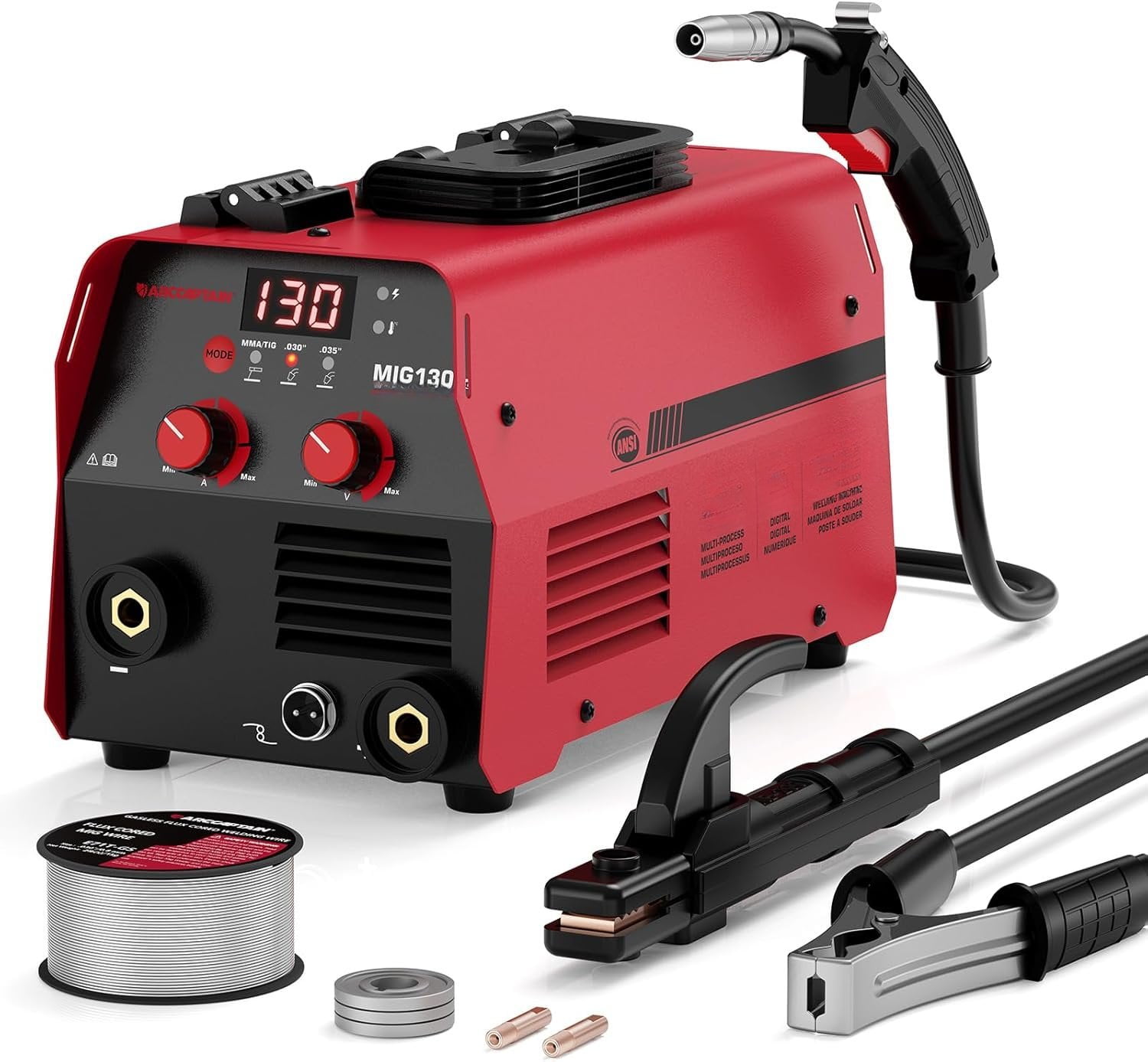 130A MIG Welder, Welder Machine 110V, Flux Core MIG/Lift TIG Welding ...